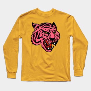 Pink Tiger Grin Long Sleeve T-Shirt